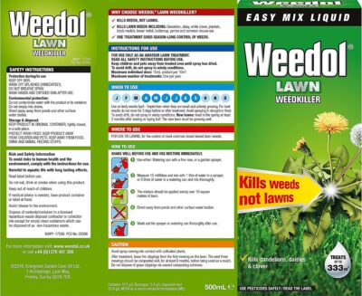 Weedol 500ml Lawn Weedkiller 2955257
