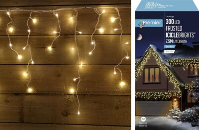 Premier 300 LED Frosted Icicle Brights - Warm White 5188778 (LV201224WW)