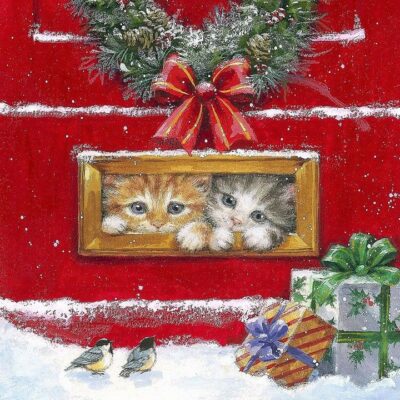 Napkins x 20 - Postbox and Kittens    0253900