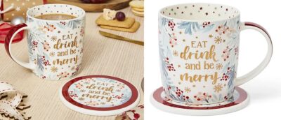 CookSmart Mug and Coaster - Eat Drink & Be Merry 1021037