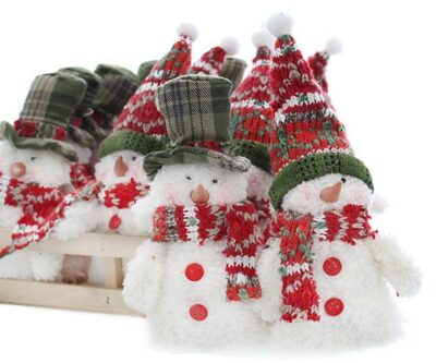 Festive 20cm Snowman - Green & Red Hat 2111660
