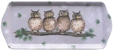 HomeLiving Winter Owls Long Drinks Tray    2652910
