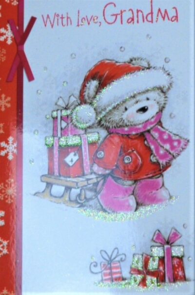 Grandma Christmas Card - Teddy Sleigh or Teddy Star Wand 280XSE18690