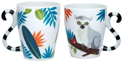 340ml Porcelain Ceramic Tail Handled Mug - Lemur 4640671