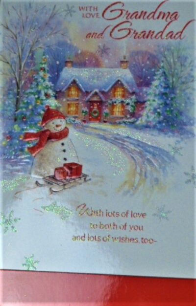 Grandma & Grandad Christmas Card - Snowman Cottage or Postbox Cottage GRANDMA/DADX