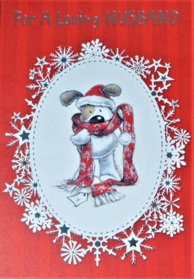Husband Christmas Card - Dog in a Scarf HAX1021CARDI