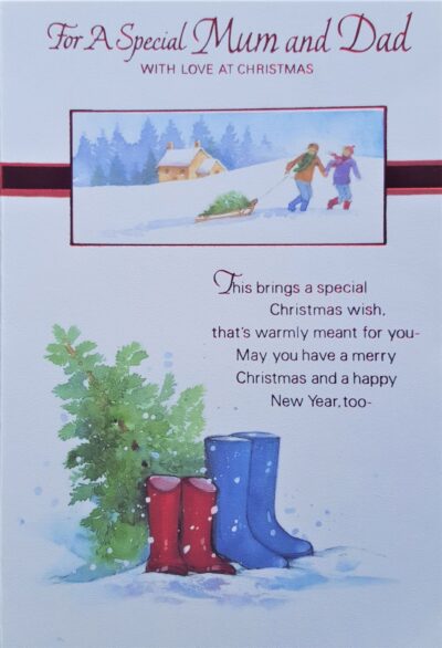 Mum & Dad Christmas Card - Wellies MUM&DADXMAS