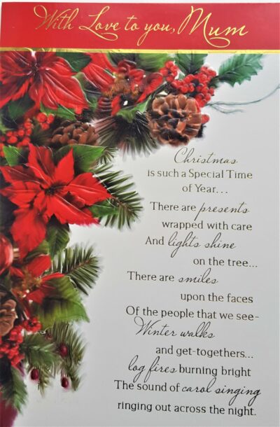 Mum Christmas Card - Poinsettia MUMXMAS