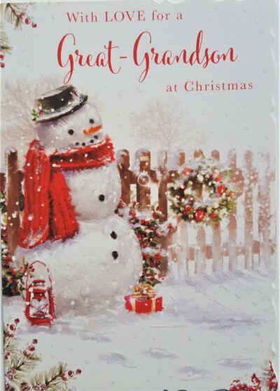 Great Grandson Christmas Card - Snowman X3144-1
