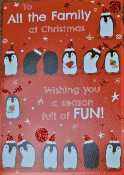 To All The Family At Christmas Card - Penguins X3346-7
