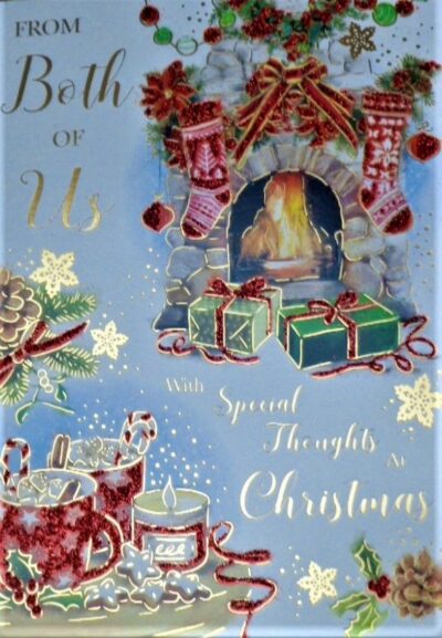 From Both Of Us Christmas Card  - Candles Fireplace XGL5005A/04
