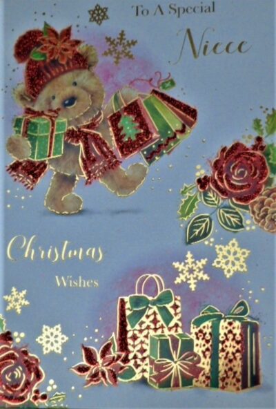 Niece Christmas Card - Teddy Presents XGL5010A/12