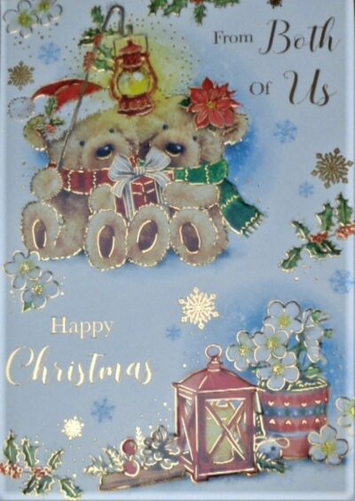 From Both Of Us Christmas Card - Teddies Lantern XGL5018A/05