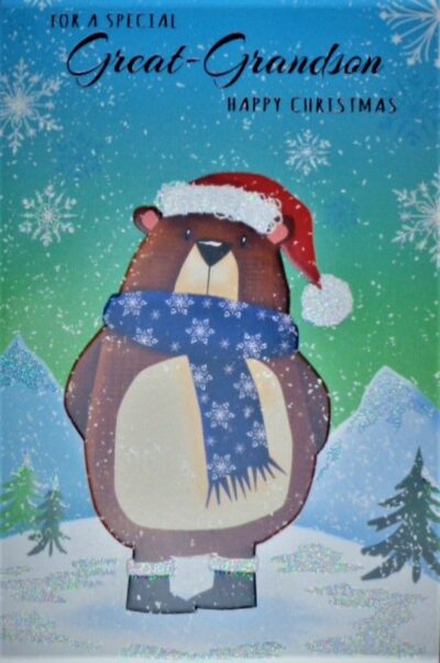 Great Grandson Christmas Card - Bear XSE28378