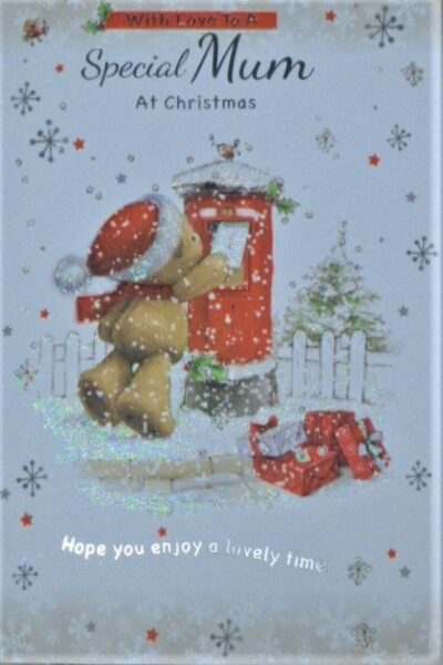 Mum Christmas Card - Teddy Posting Letter XSE28471M
