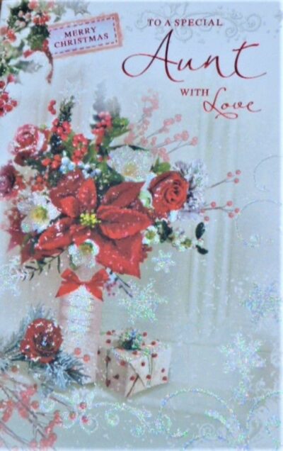 Aunt Christmas Card - Flowers XSE29424
