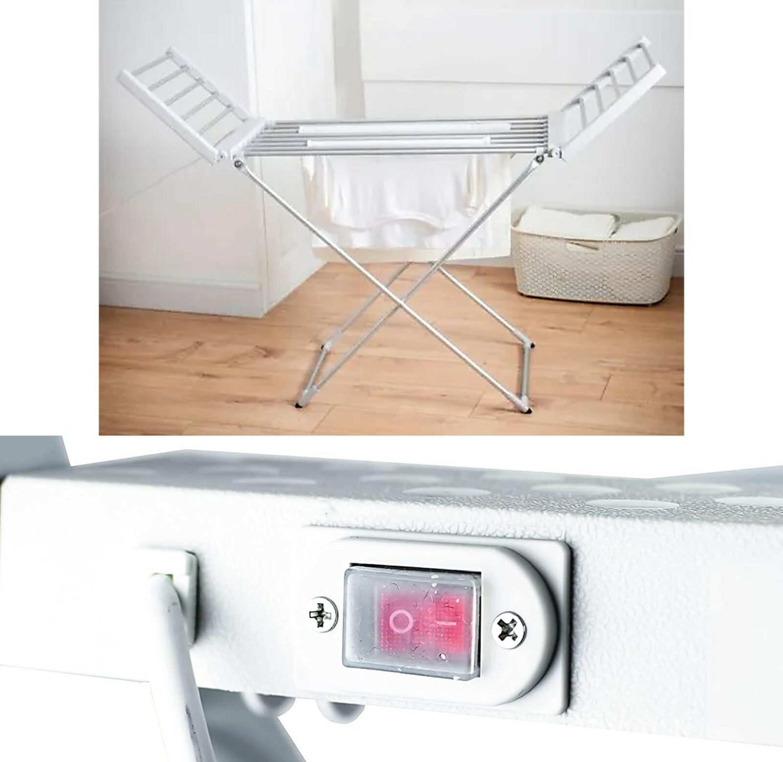 Status 230W Heated Clothes Airer with Wings Silver 6774945 at Wades