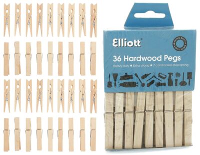 Elliott 36 Wooden Clothes Pegs 1720261