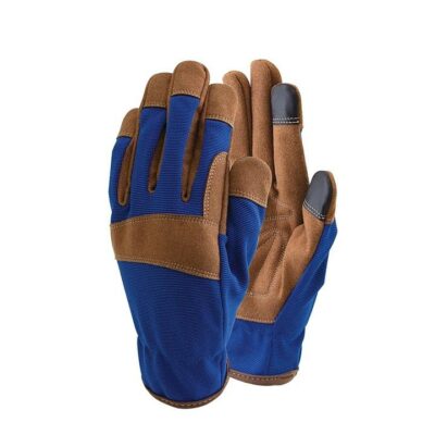 Premium Synthetic Leather Blue Gloves - Large   7481979