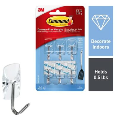 3M Command 5 Clear Wire Hooks - Small  17607CLR-5