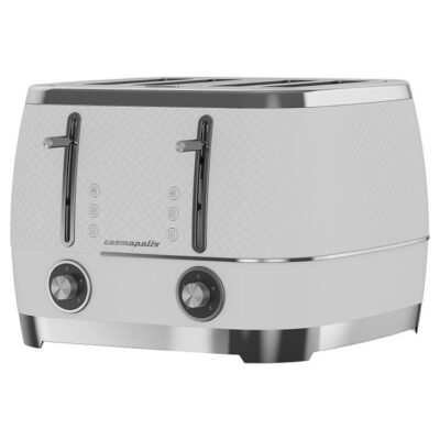 Beko 4 Slice Cosmopolis Toaster - White and Chrome  TAM8402CR
