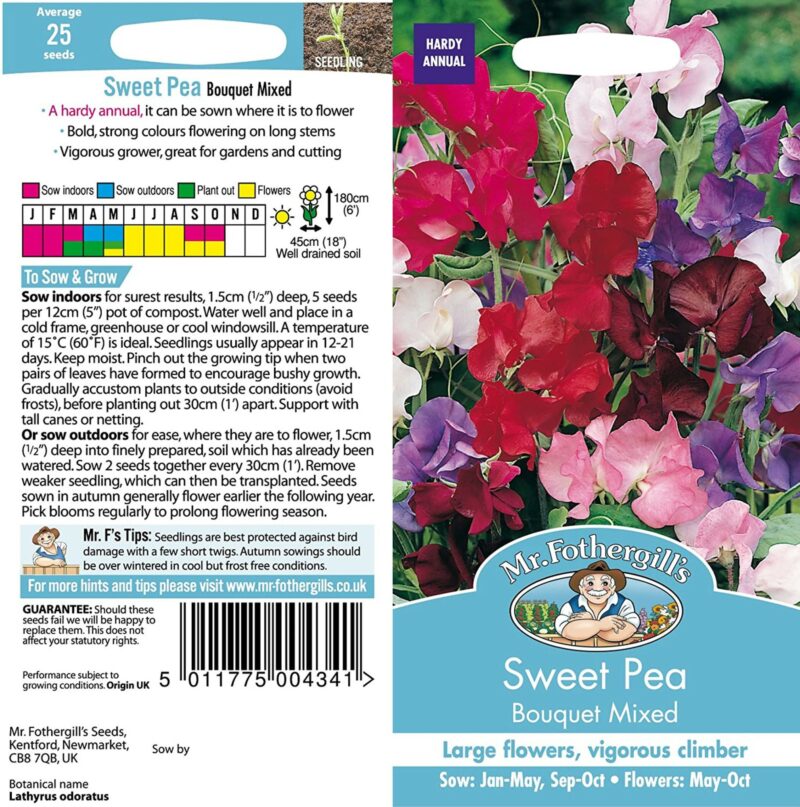 Mr Fothergill's Sweet Pea Bouquet Mixed 12481