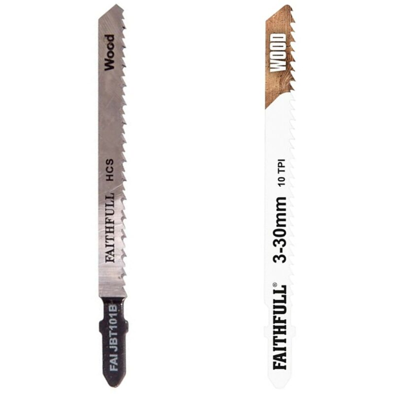 Faithfull 5 T-Shank Jigsaw Blades for Wood FAIJBT101B