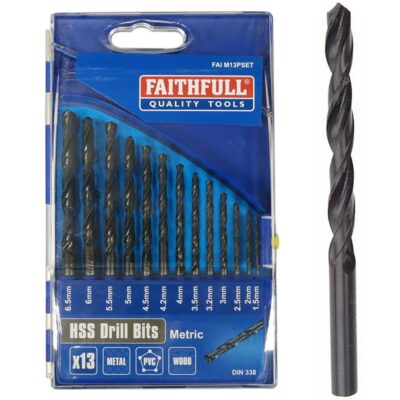 Faithfull 1.5mm-6.5mm HSS Drill Bit Set - 13 Pieces FAIM13PSET