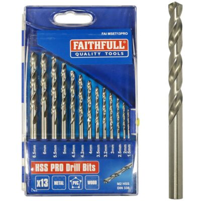 Faithfull 1.5-6.5mm HSS Pro Drill Bits - 13 Pieces FAIMSET13PRO