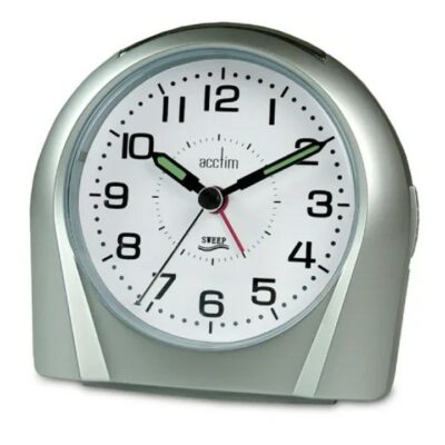 Acctim Europa Silent Tick Alarm Clock - Silver 0021151