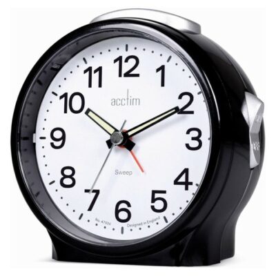 Acctim Elise Sweeper Alarm Clock - Black 0022071