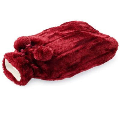 Blue Canyon 2L Hot Water Bottle with Fur Cover - Burgundy  0490311