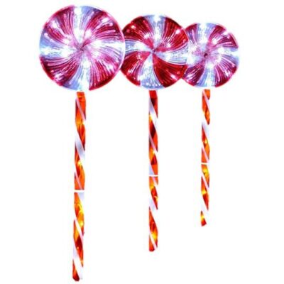 Festive 3 Candy Lolli LED Path Finders  2111786