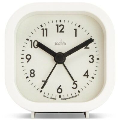 Acctim Robyn Square Analogue Alarm Clock - White 0022443