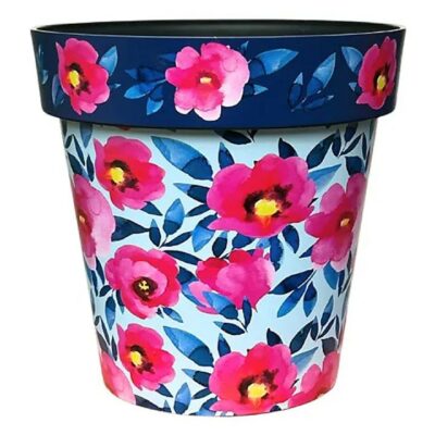 Creekwood 22cm Indoor Plant Pot - Pink Poppies 0891710