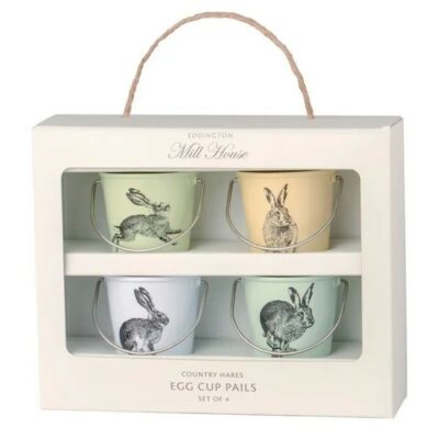 Eddingtons 4 Egg Cup Pails - Pastel Country Hare 1641190