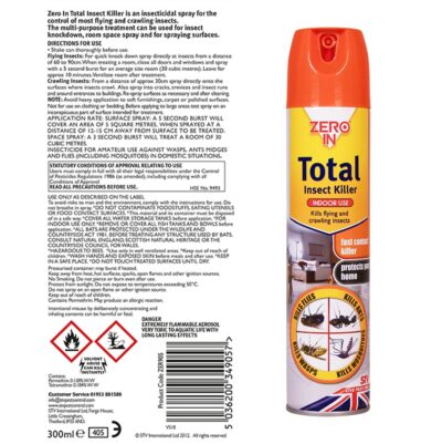 STV Zero In 300ml Total Insect Killer Spray - Indoor Use 5642051( ZER905)