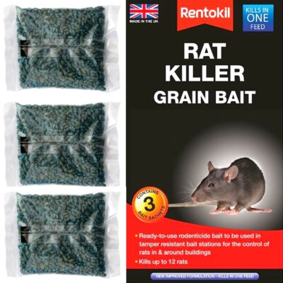 Rentokil Rat Killer Grain Bait - 3 x 50g Sachets PSR32