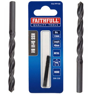 Faithfull 1.5mm HSS Jobber Drill Bit - Pack of 3 FAIPP150