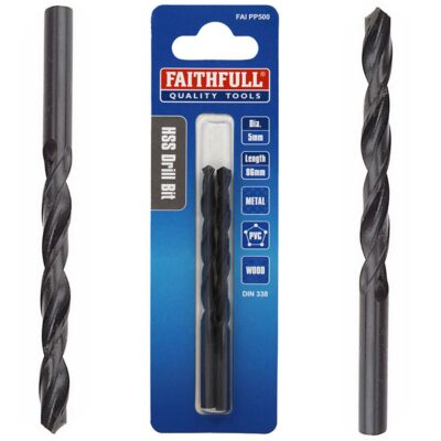 Faithfull 5mm HSS Jobber Drill Bit - Pack of 2 FAIPP500