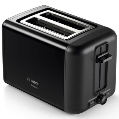 Bosch Design Line 2 Slice Toaster - Black TAT3P423GB