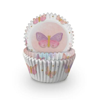 60 Butterfly Cupcake Cases Butterfly - Pinky Purple 0254023