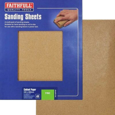 Faithfull 230 x 280mm Sanding Sheets - Pack of 5    FAIAGPP5F