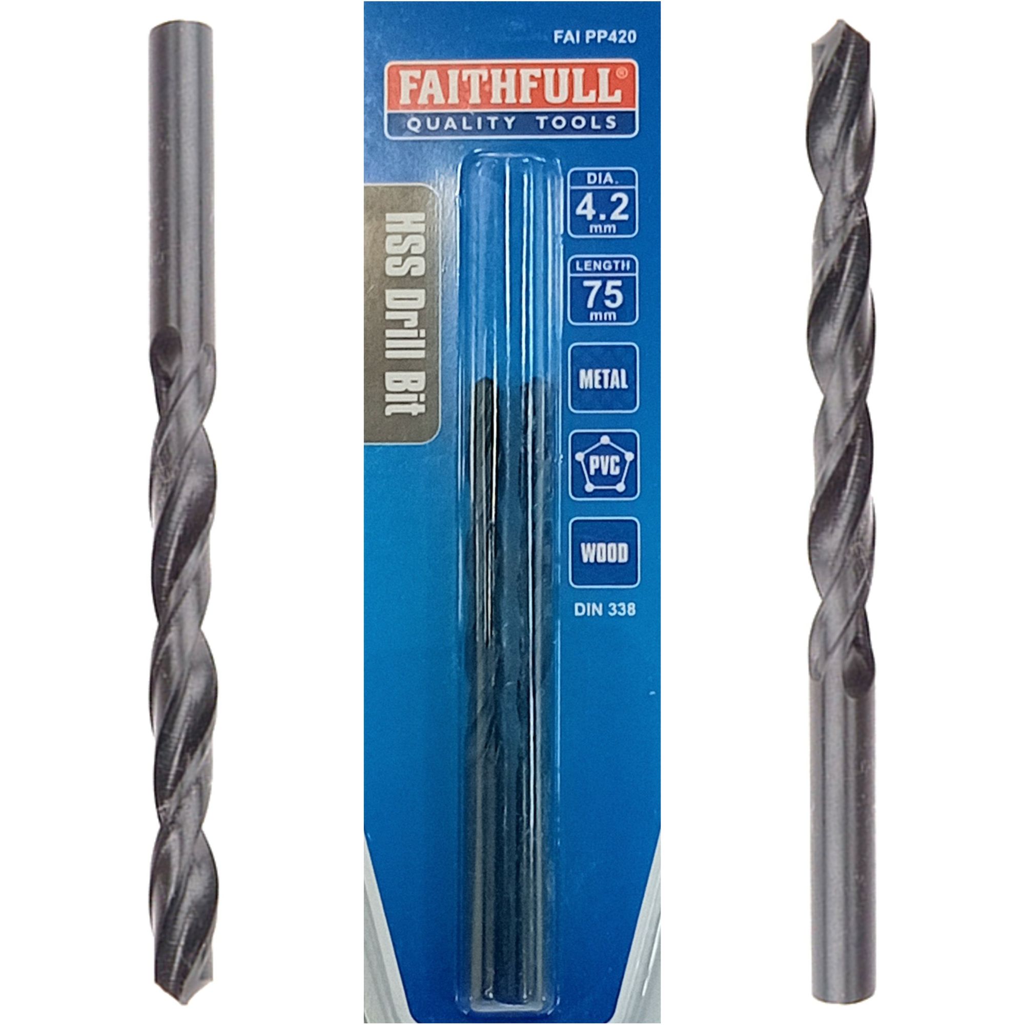 Faithfull 2 x 4.2mm HSS Jobber Drill Bits FAIPP420