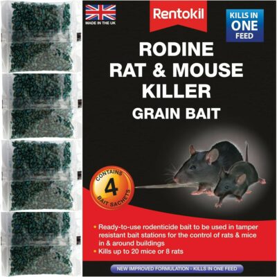 Rentokil Rodine Rat and Mouse Killer Grain - 4 Sachets  PSMR12