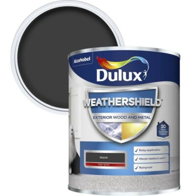 Dulux 750ml Weathershield Exterior Gloss Paint - Black 1500435