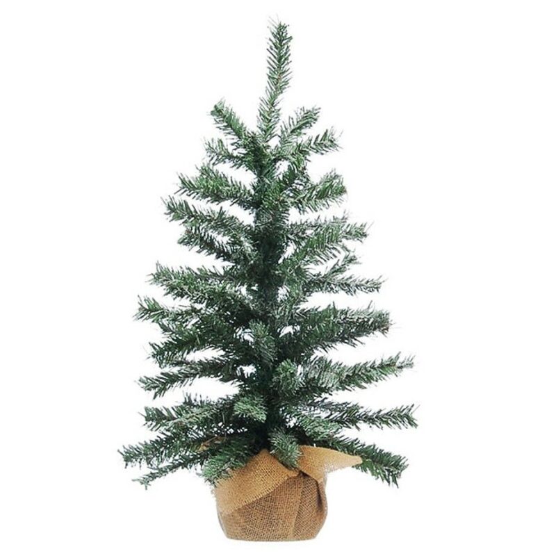 Festive 60cm Flocked Tree with Burlap Base   2111943