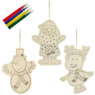 Premier Colour Your Own Decorations - Santa/Reindeer/Snowman 5189326