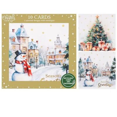 RSW 10 Xmas Cards - Snowman & Tree  5772329