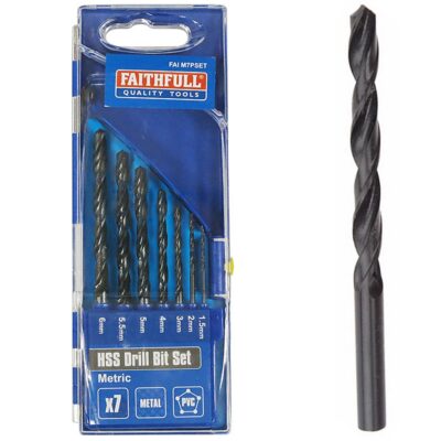 Faithfull 7 Piece (1.5-6mm) Metric HSS Drill Bits  FAIM7PSET